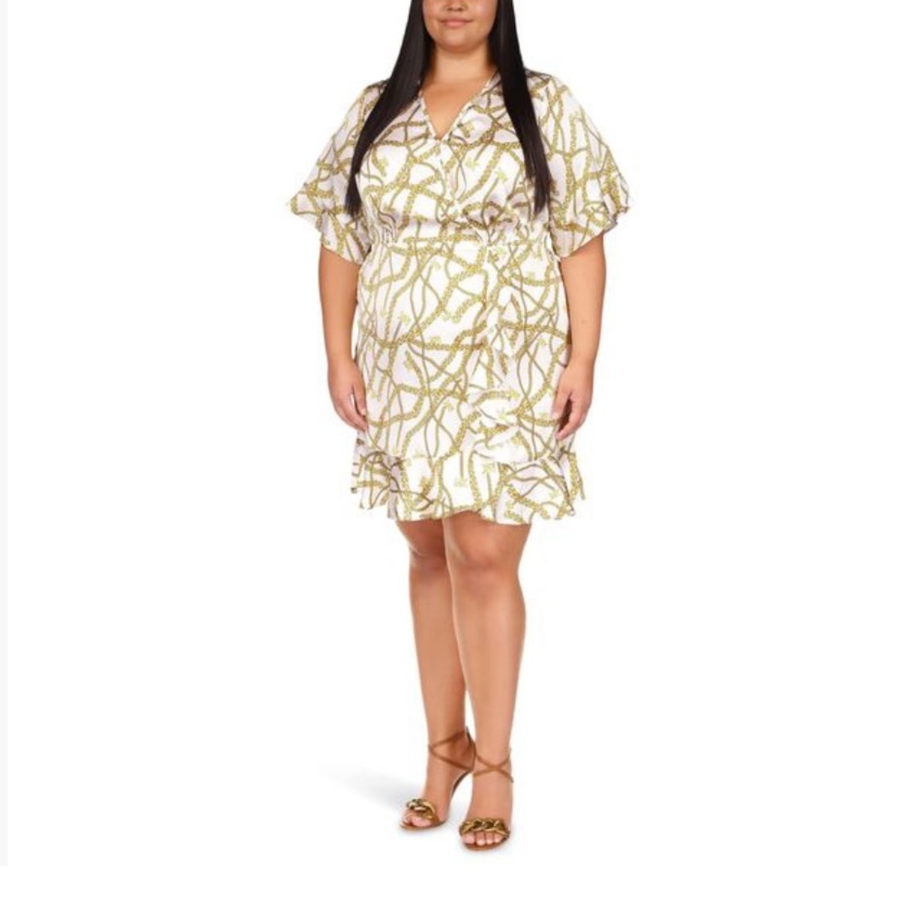 Plus Size Michael Kors Logo Chain White Dress Size 3X